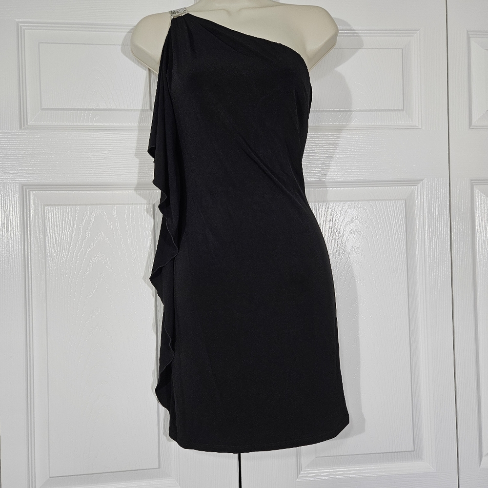 WHBM  Black One-Shoulder Dress